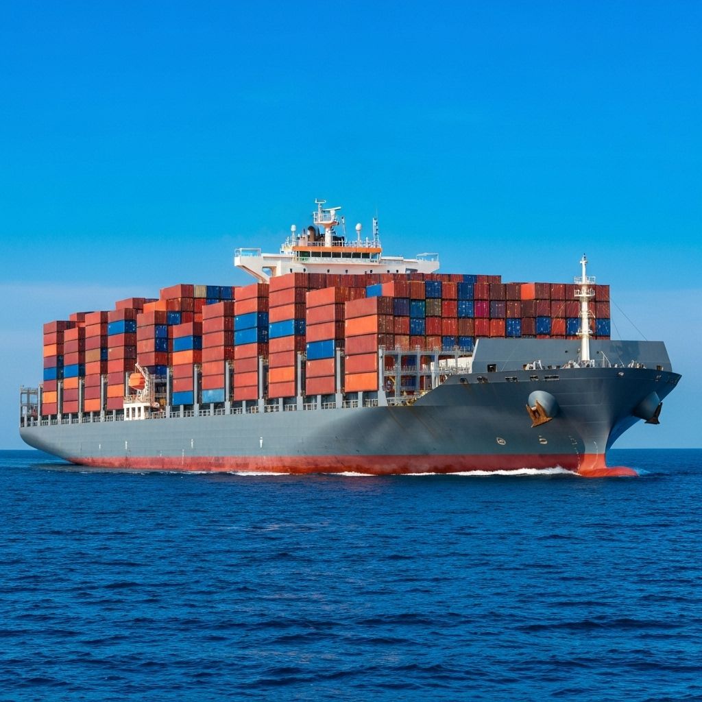 Container ship at sea